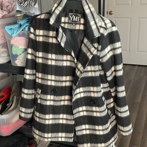 YMI Black and Cream Checkered Jacket